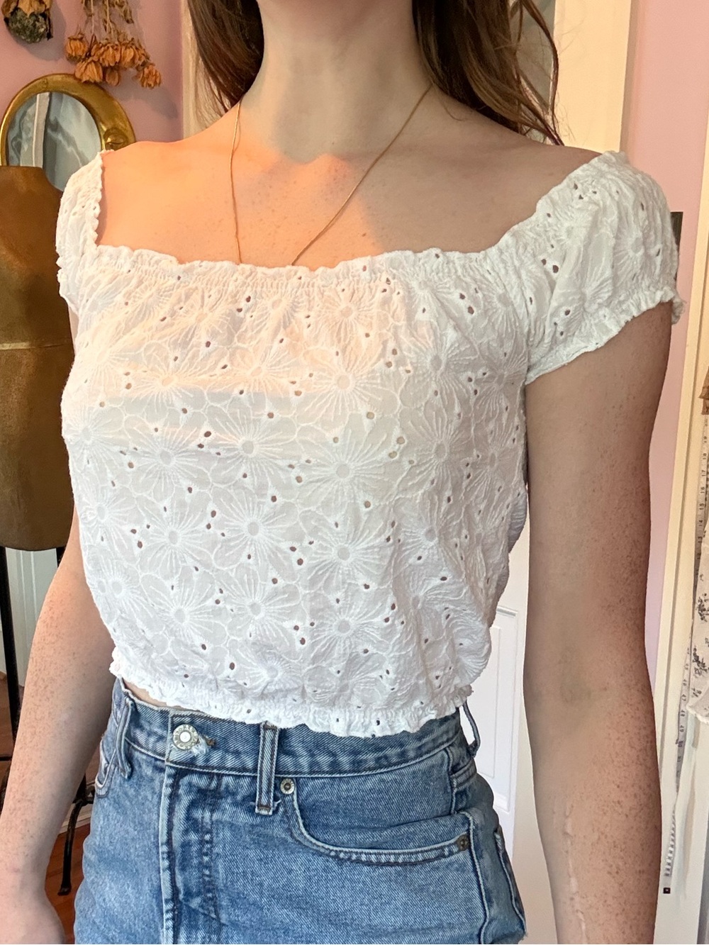 Brandy Melville Eyelet Crop Top